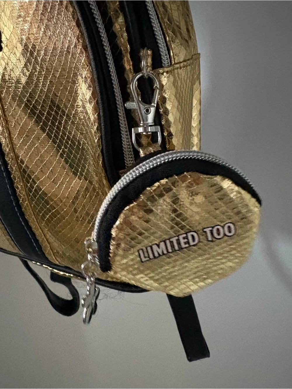 Limited Too Gold Mini Backpack for girls